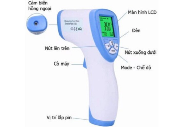 Một số nút cơ bản trên máy đo nhiệt độ hồng ngoại