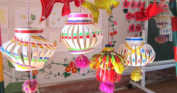 Mẫu đèn trung thu tự làm từ giấy bìa