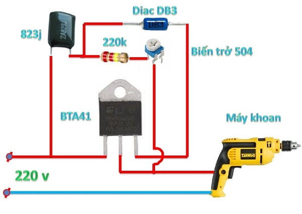 Cách chuyển máy khoan từ 110V sang 220V 