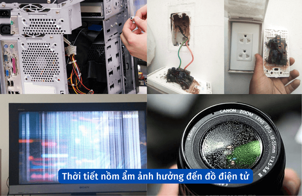 Thời tiết nồm ẩm ảnh hưởng đến đồ điện tử