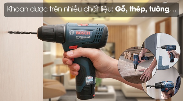 Máy khoan Bosch GSR 120-li (gen 2) khoan bắt vít nhanh, trơn tru