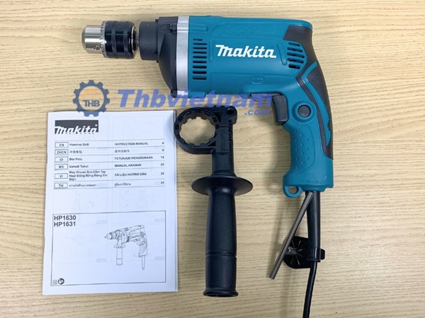 Bộ sản phẩm máy khoan Makita HP1630 chính hãng