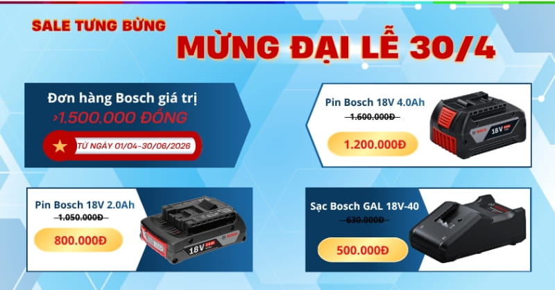 Chương trình khuyến mãi của Bosch dịp 30/4